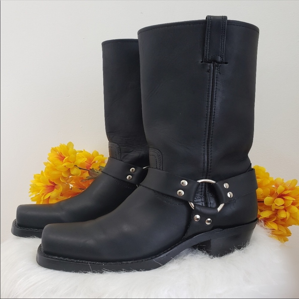 Frye Harness 12R Boot, Black, Women’s 9